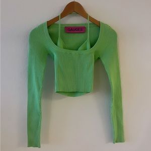 GAUGE81 Layered Cami Long Sleeve Crop Top